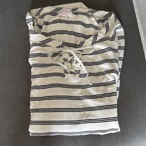 Isabel maternity Black and White Striped Hoodie- med